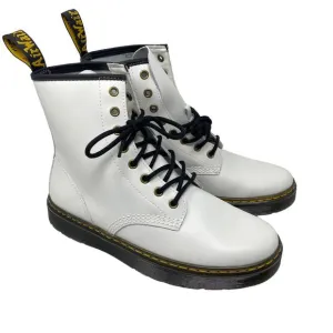 Dr. Martens Women's Size 10 Zavala White Leather Lace Up Combat Boots NEW