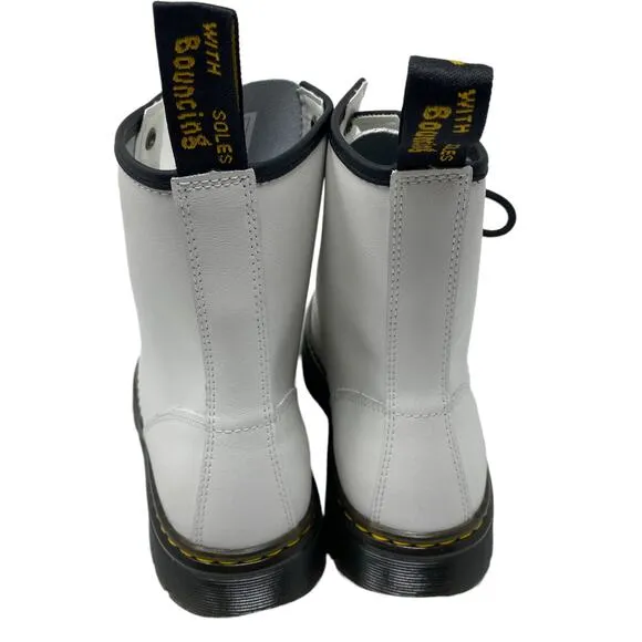 Dr. Martens Women's Size 10 Zavala White Leather Lace Up Combat Boots NEW