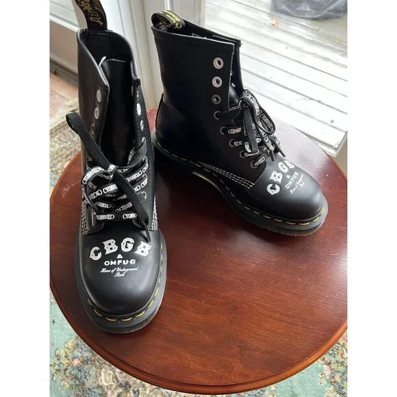 Dr. Martens x CBGB @ OMFUG 60th Anniversary 8-hole boots UK4 US6 (Womens)  NIB