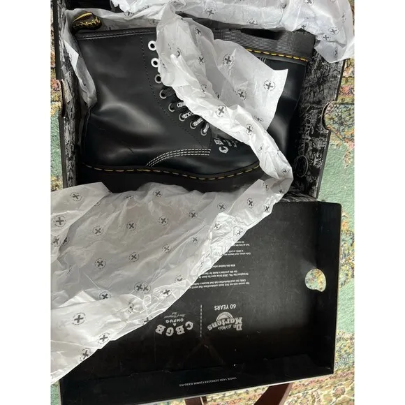 Dr. Martens x CBGB @ OMFUG 60th Anniversary 8-hole boots UK4 US6 (Womens)  NIB