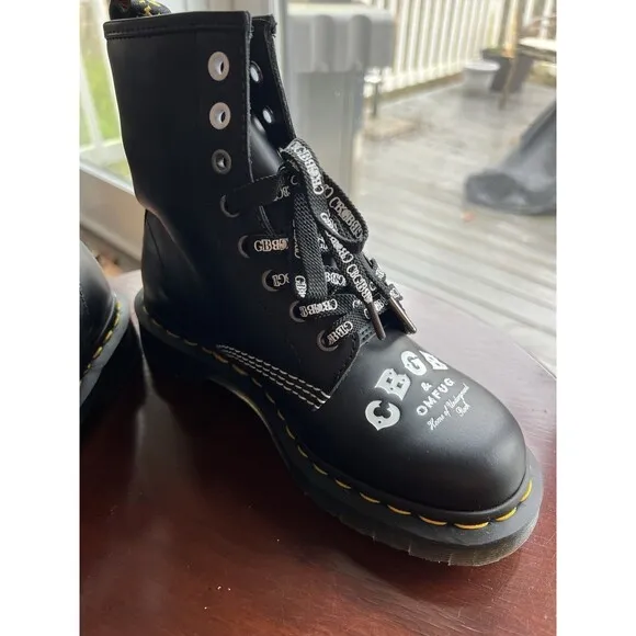 Dr. Martens x CBGB @ OMFUG 60th Anniversary 8-hole boots UK4 US6 (Womens)  NIB
