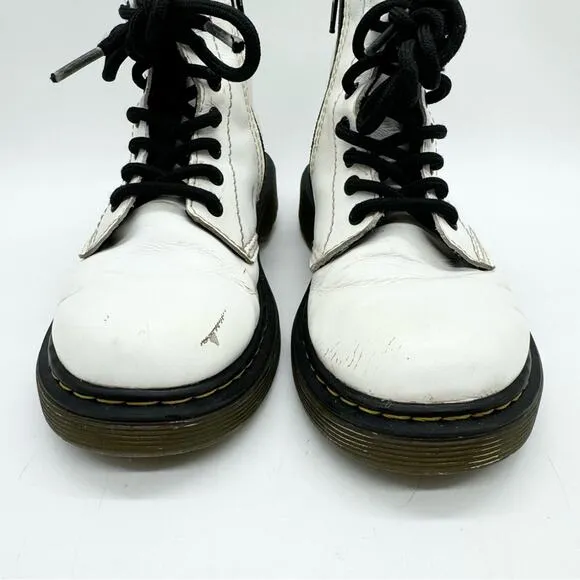 Dr. Martens1460 Kid's Smooth Leather Lace Up Boots White Size 13