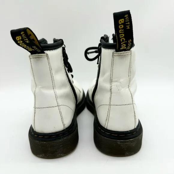 Dr. Martens1460 Kid's Smooth Leather Lace Up Boots White Size 13