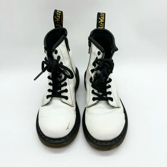 Dr. Martens1460 Kid's Smooth Leather Lace Up Boots White Size 13