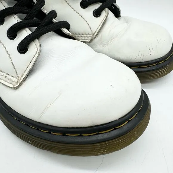 Dr. Martens1460 Kid's Smooth Leather Lace Up Boots White Size 13