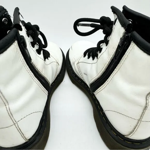 Dr. Martens1460 Kid's Smooth Leather Lace Up Boots White Size 13