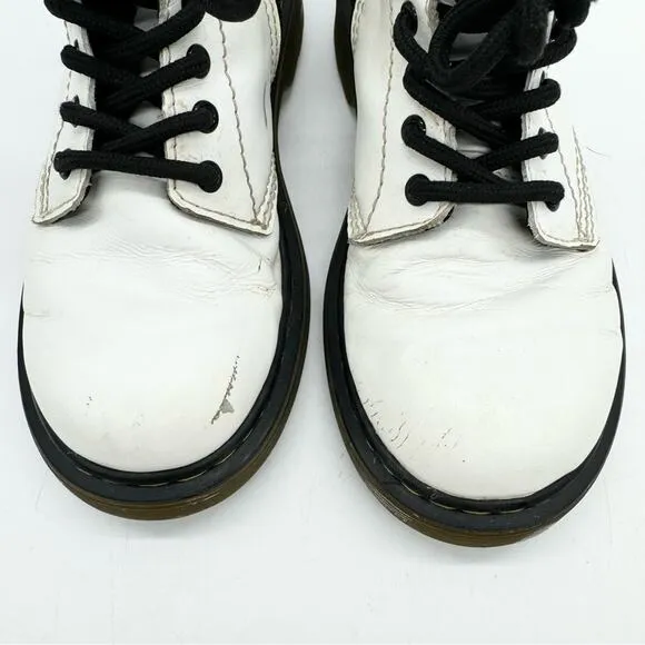 Dr. Martens1460 Kid's Smooth Leather Lace Up Boots White Size 13