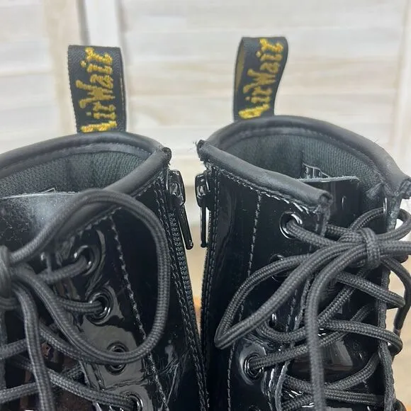 Dr. Martens Junior 1460 Patent Leather Lace Up Boots US 4