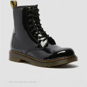 Dr. Martens Junior 1460 Patent Leather Lace Up Boots US 4
