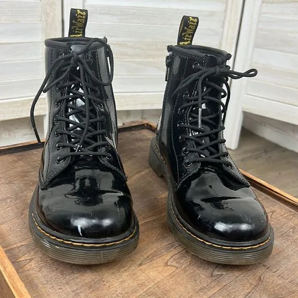 Dr. Martens Junior 1460 Patent Leather Lace Up Boots US 4