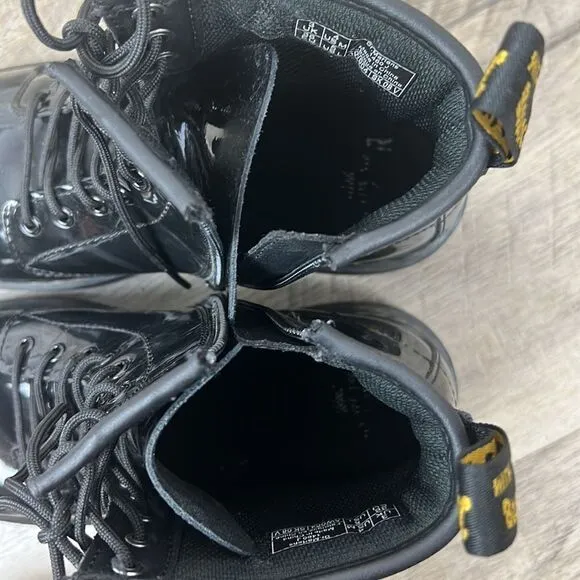 Dr. Martens Junior 1460 Patent Leather Lace Up Boots US 4