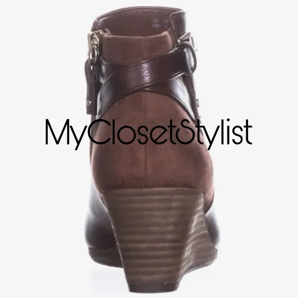 DR. SCHOLLS Wedge Zip Boots 8-8.5 NEW! light comfortable!! Ankle Booties