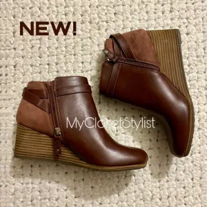 DR. SCHOLLS Wedge Zip Boots 8-8.5 NEW! light comfortable!! Ankle Booties