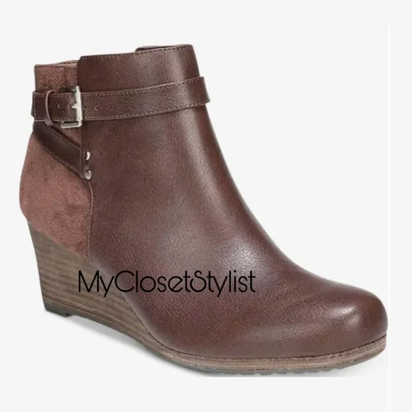 DR. SCHOLLS Wedge Zip Boots 8-8.5 NEW! light comfortable!! Ankle Booties