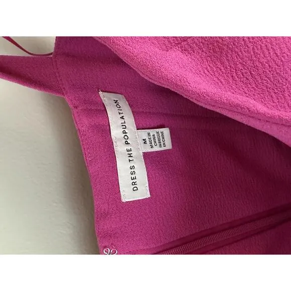 Dress the Population Ruffled Tati Dress - Bright Pink