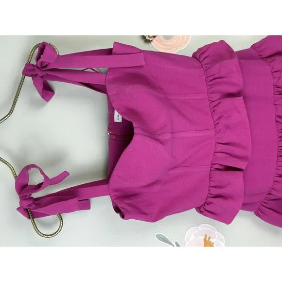 Dress the Population Ruffled Tati Dress - Bright Pink