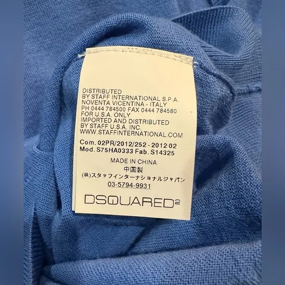 DSQUARED2 Blue Pull Over Sweater Button Cardigan Designer Extra Large Small xl