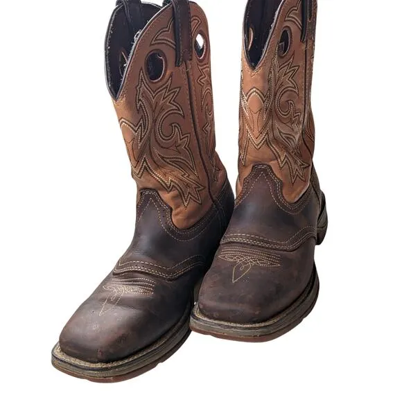 Durango Boots Mens 8.5D Western Cowboy Leather Slip Oil Resist Rodeo DB4442 11&quot;
