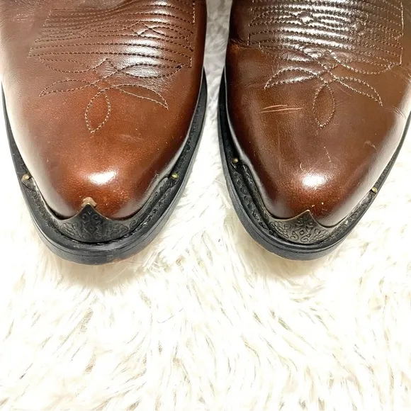 Durango Cowboy Boots Mens Size 10D Western Leather Toe Cap Brown Black DB464