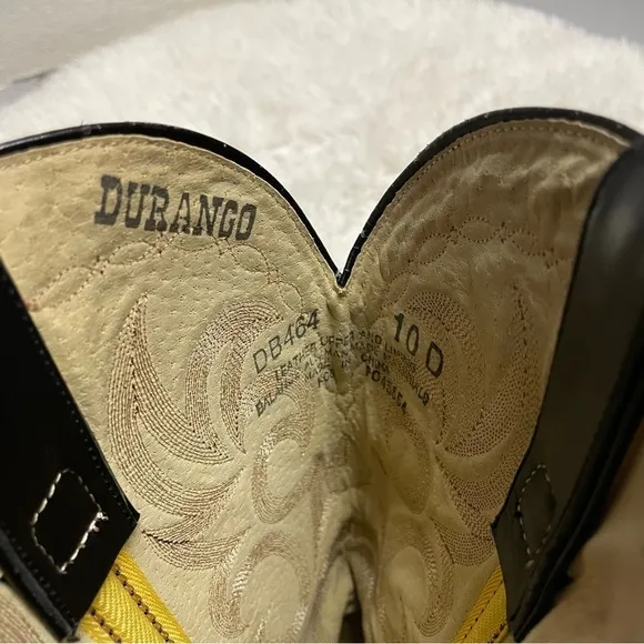 Durango Cowboy Boots Mens Size 10D Western Leather Toe Cap Brown Black DB464