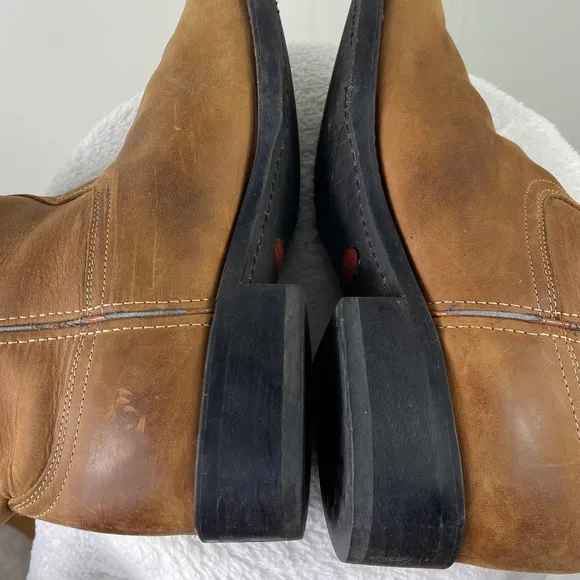 Durango Mens 9 D Cowboy Boots Western Tan Brown Leather Pull On Work Rodeo