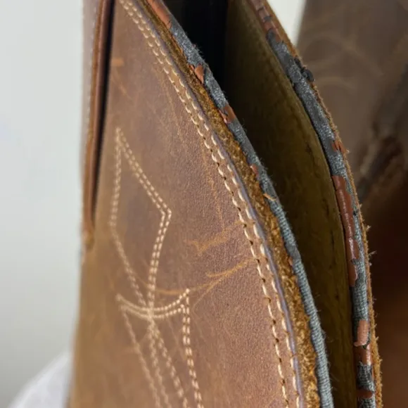 Durango Mens 9 D Cowboy Boots Western Tan Brown Leather Pull On Work Rodeo