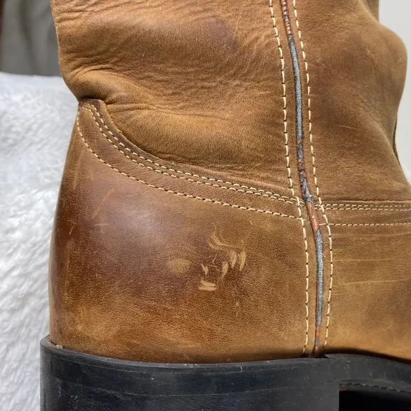 Durango Mens 9 D Cowboy Boots Western Tan Brown Leather Pull On Work Rodeo