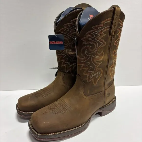 Durango Men’s Rebel Brown Waterproof Western Boots, Size 10.5 W