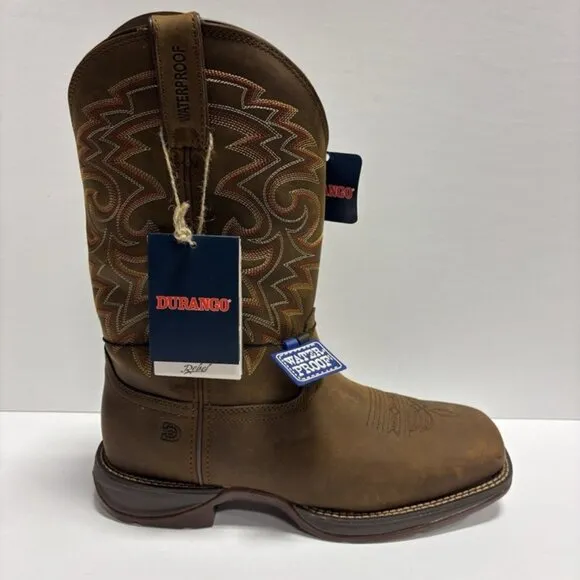 Durango Men’s Rebel Brown Waterproof Western Boots, Size 10.5 W