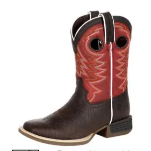Durango Unisex Kids 4.5M Western Boots Square Toe Chestnut Red Crimson