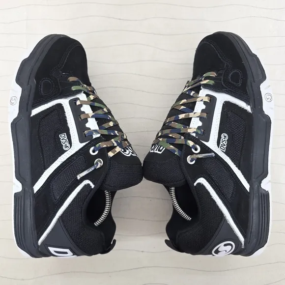 DVS Mens Comanche Black White Skate Shoes Sneakers DVF0000029 Size 9