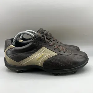 ECCO Casual Cool ll Hydromax Golf Cleats Men's 8-8.5 US, 42 EU Brown Low Shoes