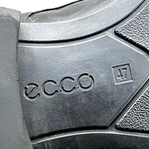 Ecco Chukka Boots Men Size 13 US, 47 EU Black Leather Cap Toe Ankle Formal Shoes