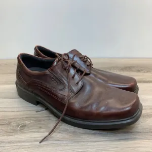 Ecco Helsinki Mens Size EU 45 US 11 Brown Leather Bike Toe Casual Shoes