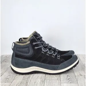 ECCO Mens Receptor Lite Waterproof Leather Boots Mid Size 6-6.5 Grey/Black/White