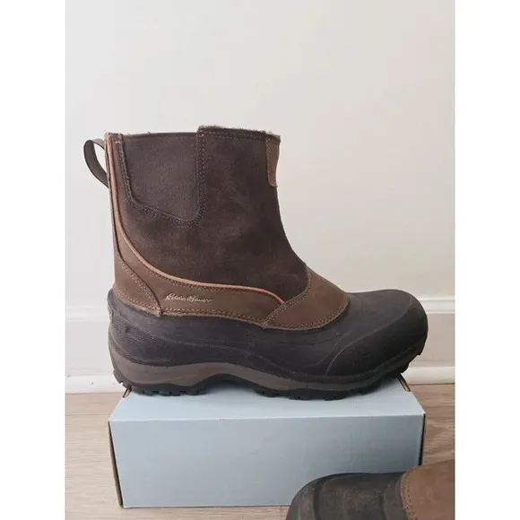 Eddie Bauer Snowfoil Brown Pull On Waterproof Outdoor Thermafill Winter Boots 13