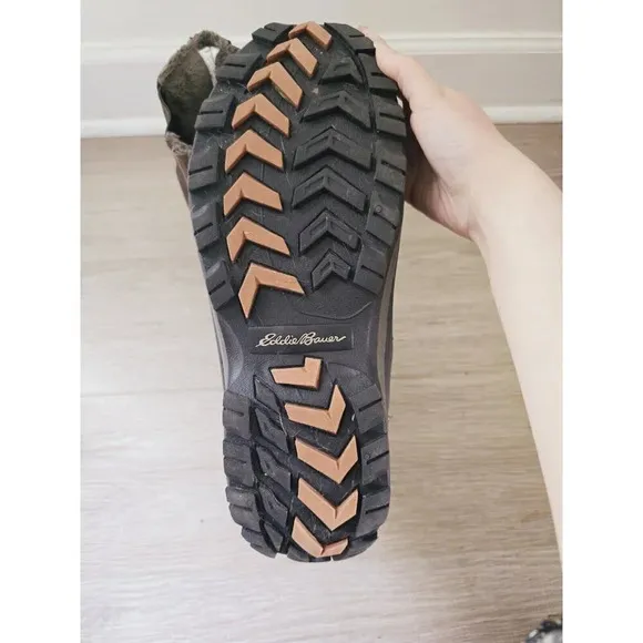 Eddie Bauer Snowfoil Brown Pull On Waterproof Outdoor Thermafill Winter Boots 13
