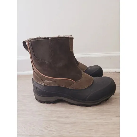 Eddie Bauer Snowfoil Brown Pull On Waterproof Outdoor Thermafill Winter Boots 13