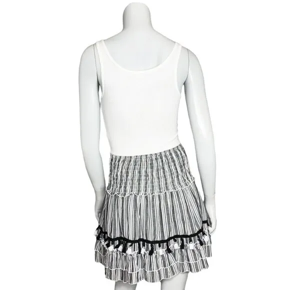 EFRAT &amp; TALI Pompon trim tiered miniskirt