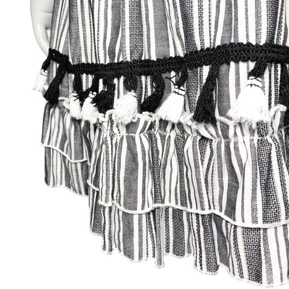 EFRAT &amp; TALI Pompon trim tiered miniskirt