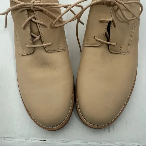 Eileen Fisher Milo Lace-Up Oxford Desert Tan Leather Shoes