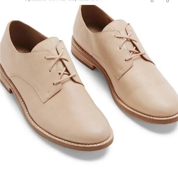 Eileen Fisher Milo Lace-Up Oxford Desert Tan Leather Shoes