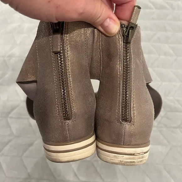 Eileen Fisher Sport Suede Criss Cross Banded Wedge Platform Sandals