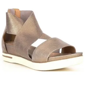 Eileen Fisher Sport Suede Criss Cross Banded Wedge Platform Sandals