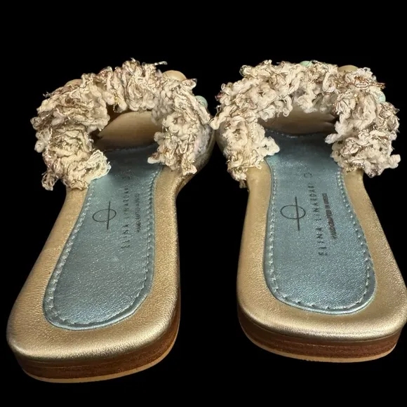 Elina Linardaki Custom Bridal/ Formal Sandals Beaded, Pearls, Jewels EU 39 US 8