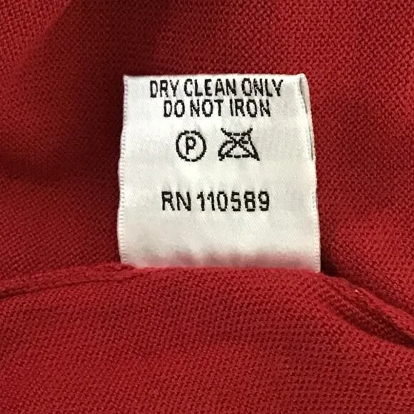 Emanuel Ungaro Silk True Red Crewneck Pullover Ruffle Hem Pullover Sweater sz M