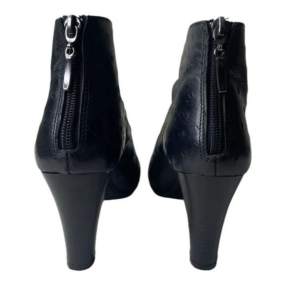 Eric Michael Women’s Black Leather Heeled Ankle Boots