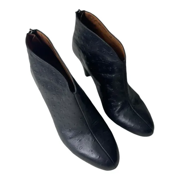 Eric Michael Women’s Black Leather Heeled Ankle Boots