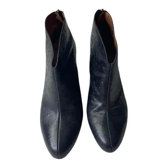 Eric Michael Women’s Black Leather Heeled Ankle Boots