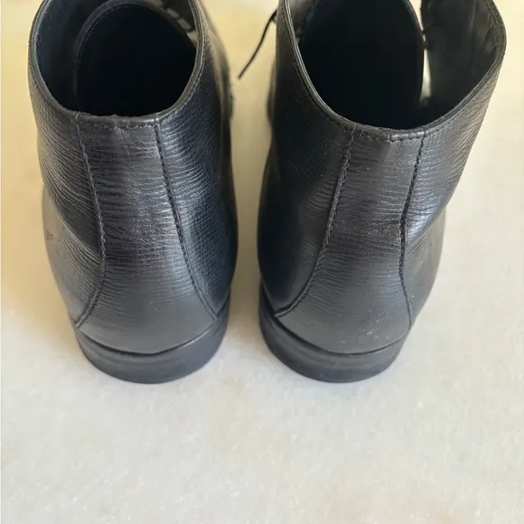 Ermenegildo Zegna Black Leather Boots Sleek Professional Design size US 10.5